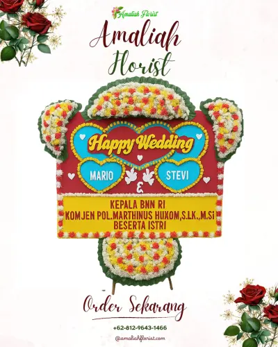 Karangan Papan Bunga Pernikahan di Hager